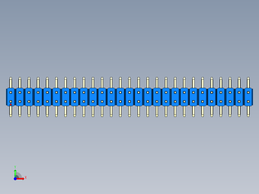 彩色公排针 100mil 2.54mm 系列-DS1022_blue_54p_100mil_TypeSMT_rev1.0前视缩略图