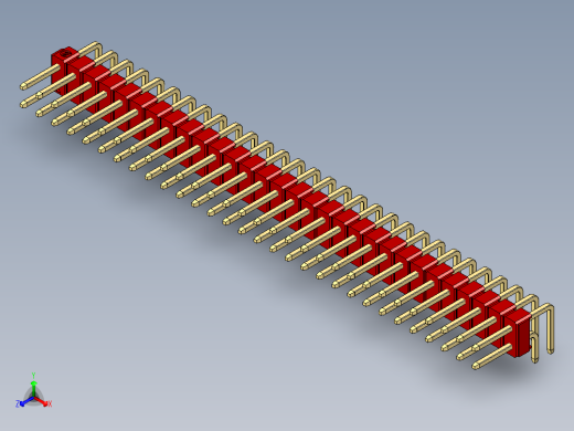 彩色公排针 100mil 2.54mm 系列-DS1022_red_2x30p_100mil_TypeD_rev1.0