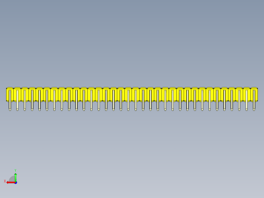 彩色公排针 100mil 2.54mm 系列-DS1022_yellow_2x34p_100mil_TypeD_rev1.0后视缩略图