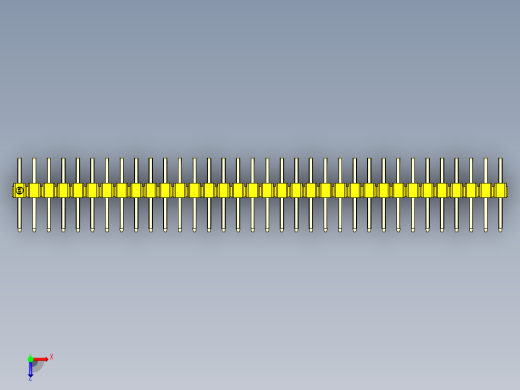 彩色公排针 100mil 2.54mm 系列-DS1022_yellow_2x34p_100mil_TypeD_rev1.0俯视缩略图