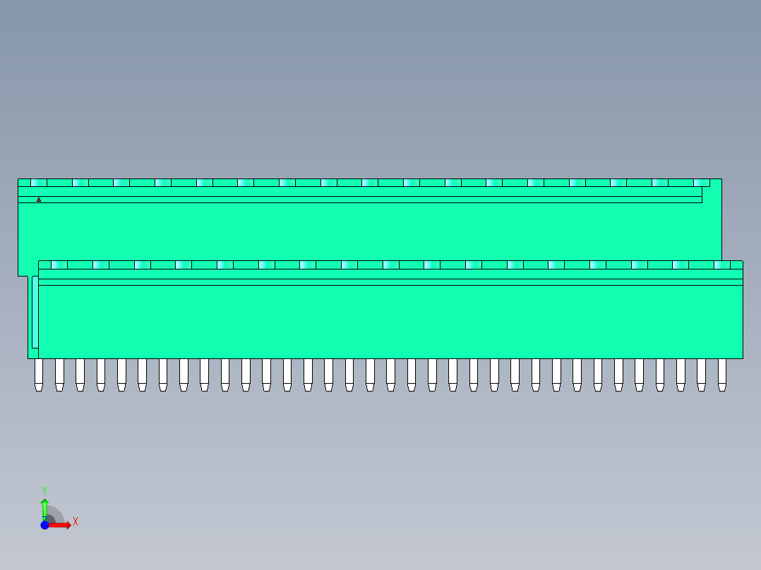 DEGSON 2EDG 系列 5.08mm 可插拔接线端子组-2EDGVT-5.08-34P-14-00AH前视图