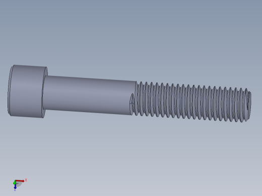 粗螺纹 SHCS 螺钉-SHCS 0.5.x13x3.SLDPRT