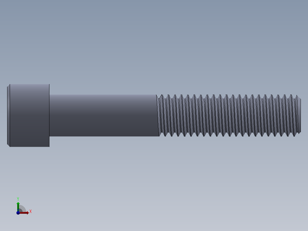 粗螺纹 SHCS 螺钉-SHCS 0.5.x13x3.SLDPRT前视图