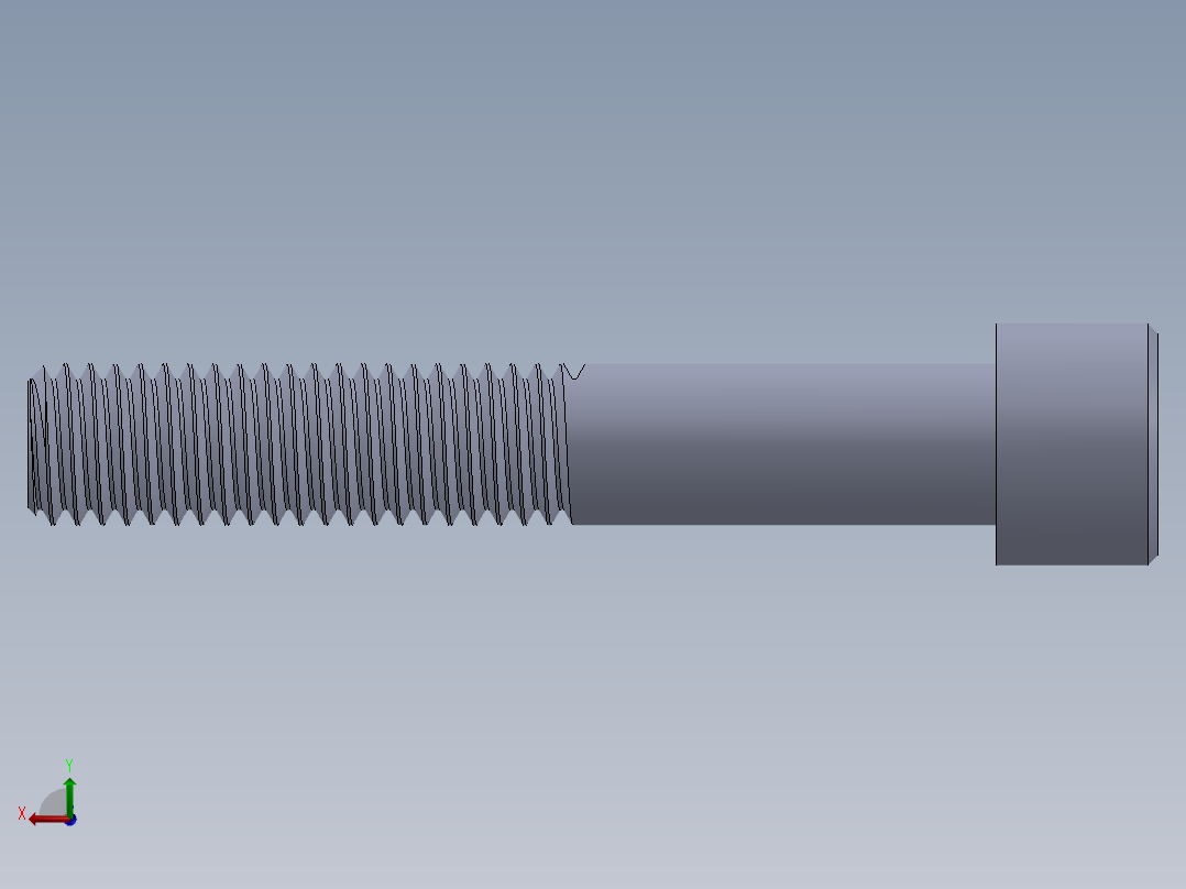 粗螺纹 SHCS 螺钉-SHCS 0.5.x13x3.SLDPRT后视图