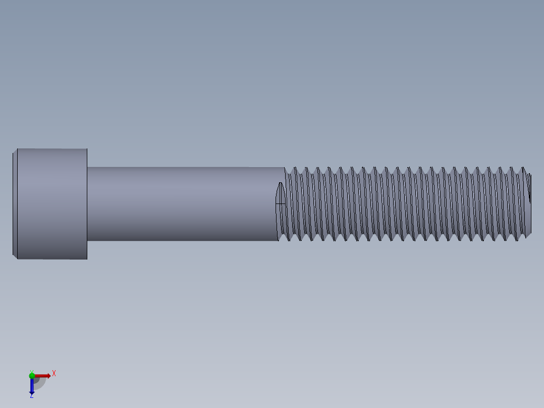 粗螺纹 SHCS 螺钉-SHCS 0.5.x13x3.SLDPRT俯视图