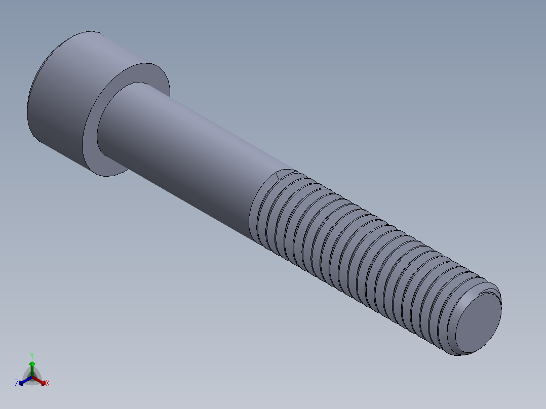 粗螺纹 SHCS 螺钉-SHCS 0.5.x13x3.SLDPRT正等轴测图