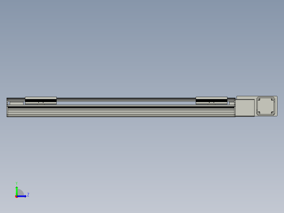 直线模组LHB17-L40-S800-BR设计图纸左视图