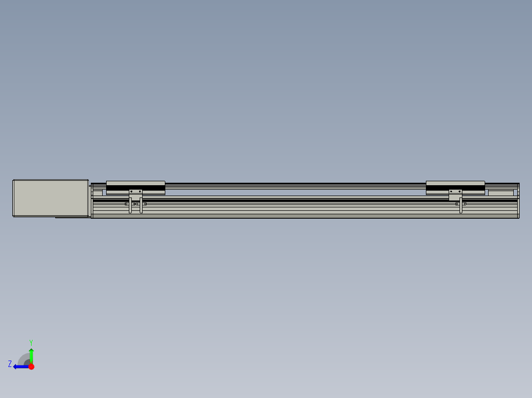 直线模组LHB17-L40-S800-BR设计图纸右视图