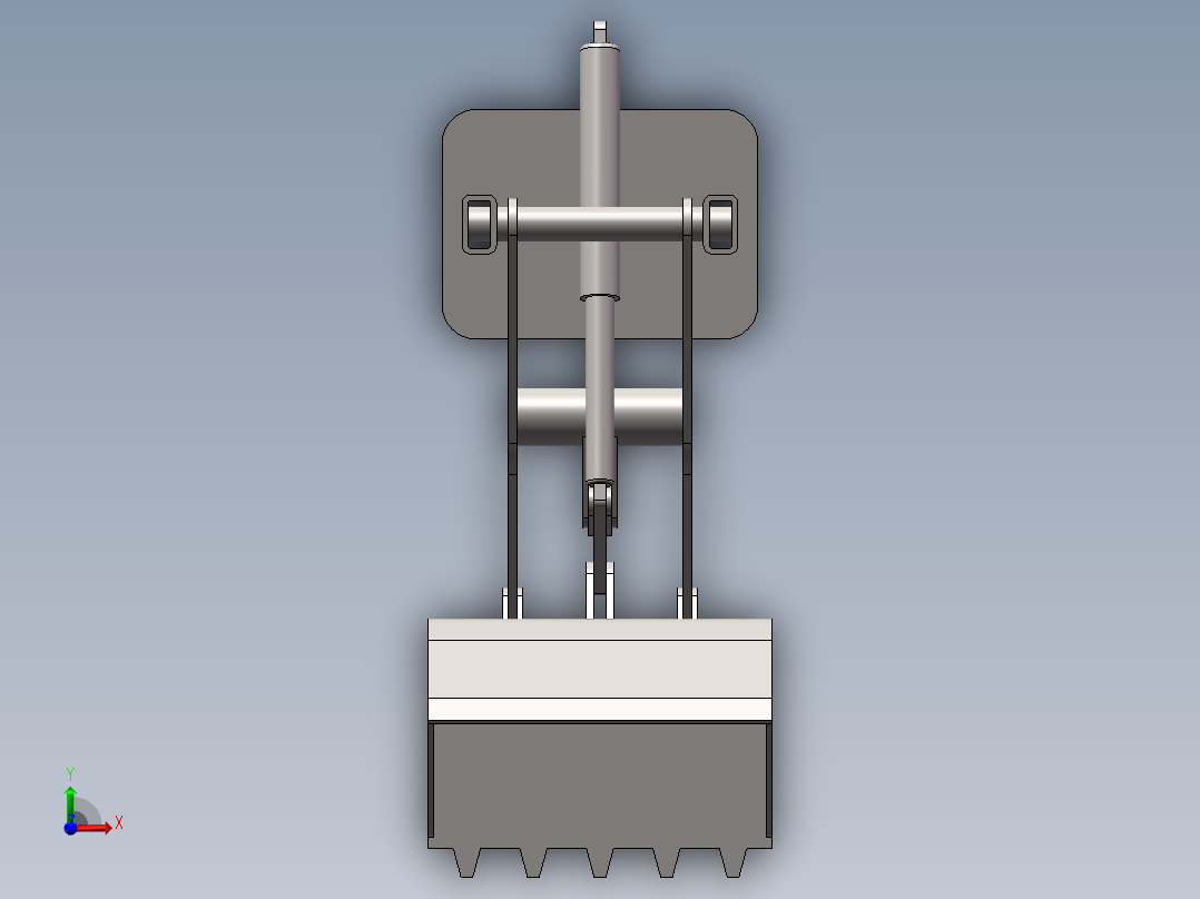 装载机装载机构前视图