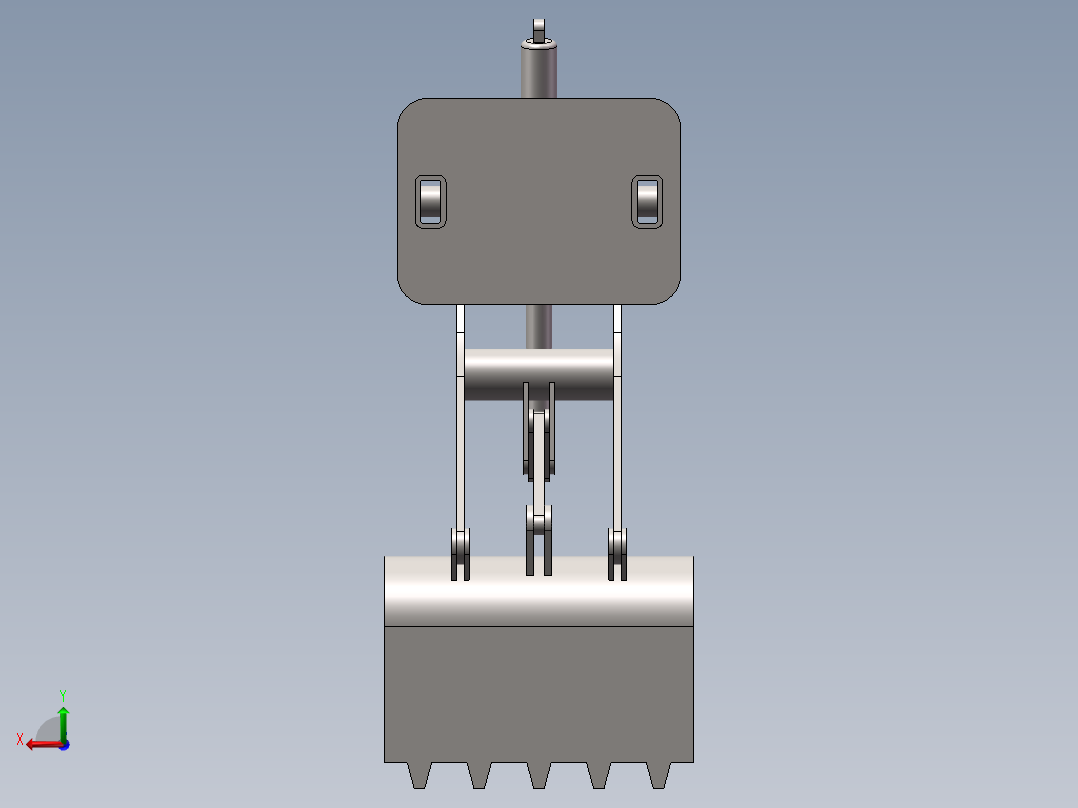 装载机装载机构后视图