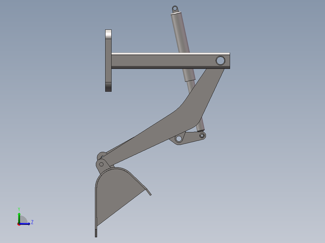 装载机装载机构左视图
