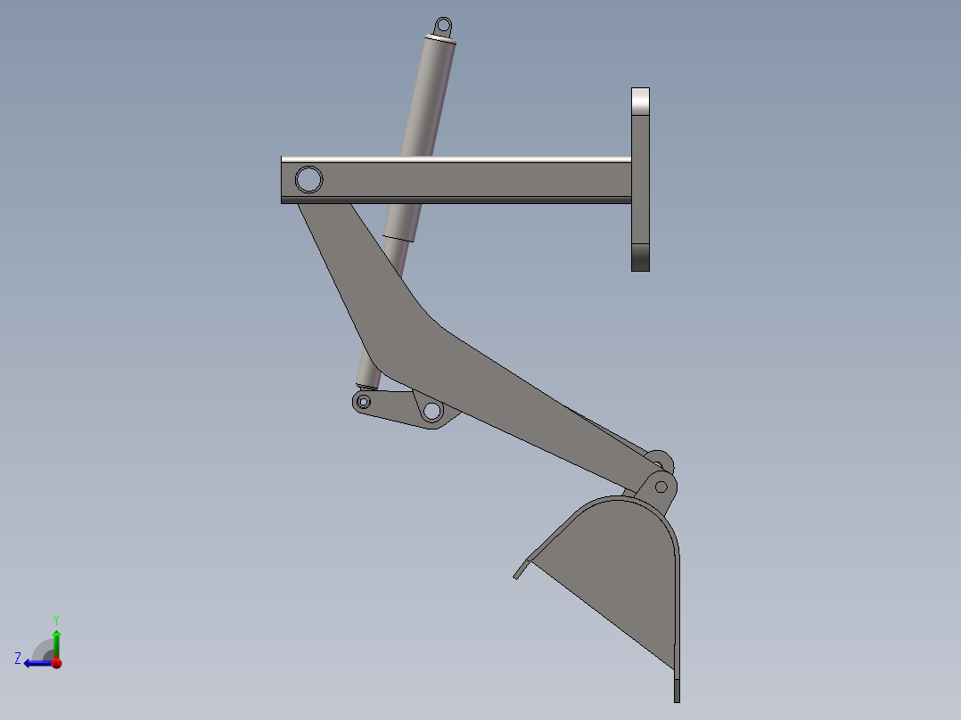 装载机装载机构右视图