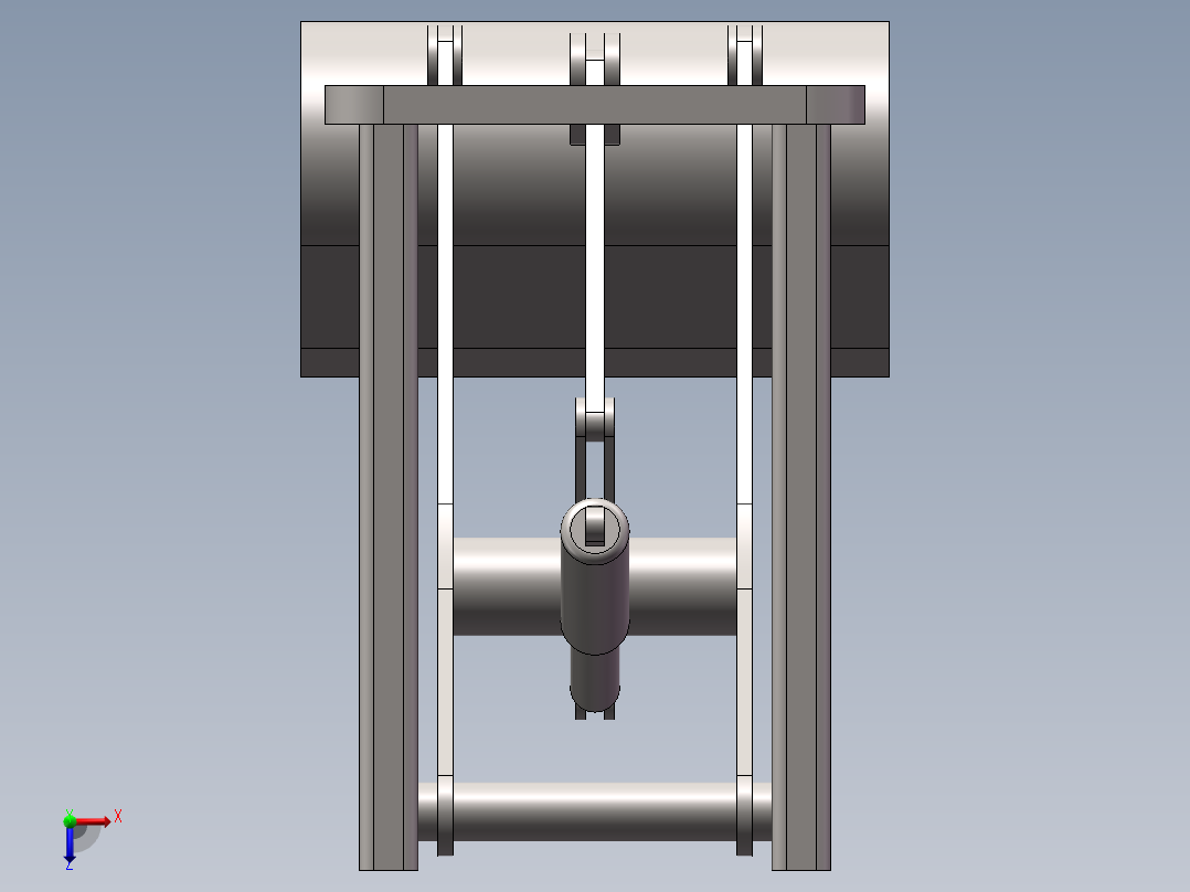 装载机装载机构俯视图