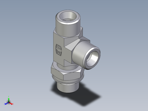 卡套式工业通用硬管接头EO_Adjustable_locknut_run_tee_LEE10SMOROMDCF