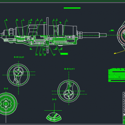 气动扳手设计2D图纸 机械设计CAD图纸DWG图纸2D图纸