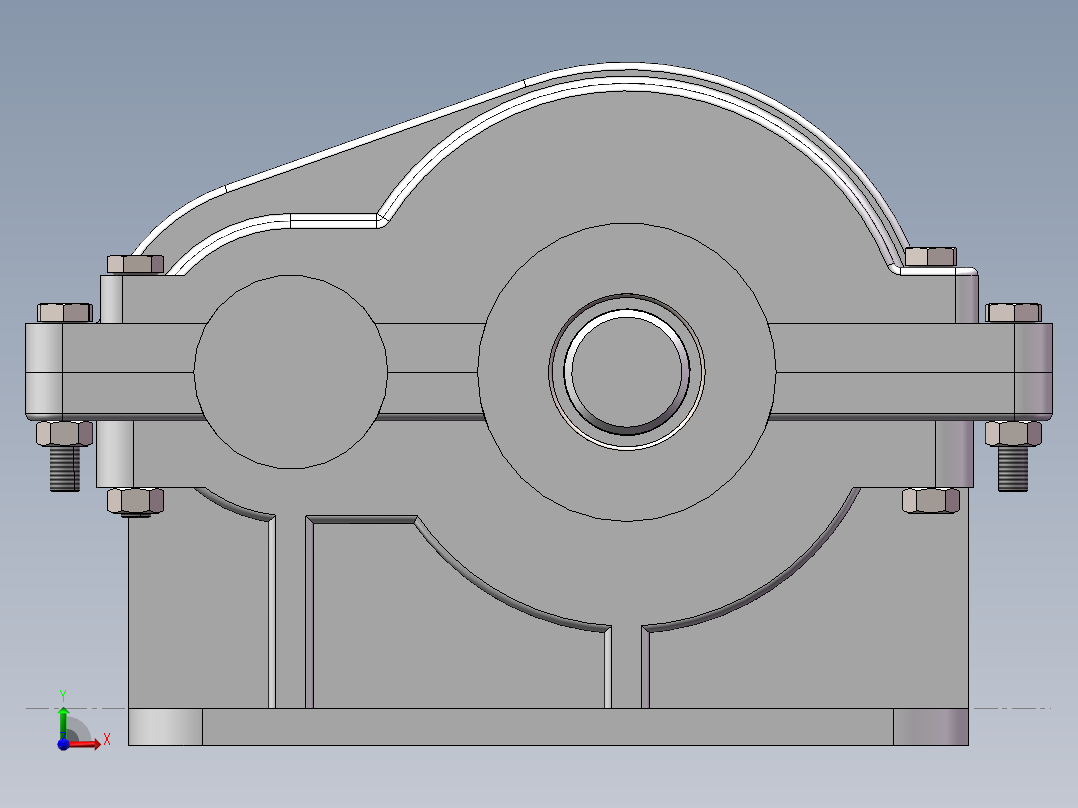 直齿轮减速器前视图