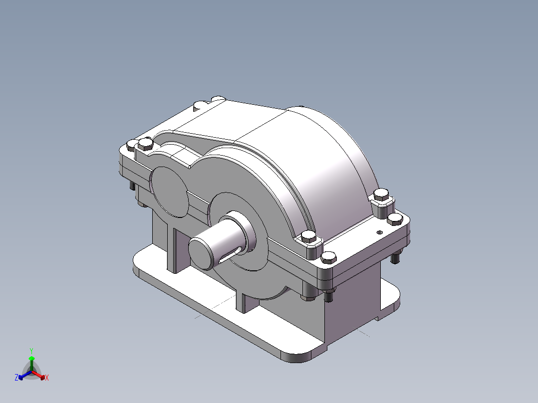 直齿轮减速器正等轴测图