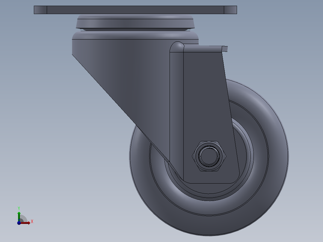 标准脚轮-WH-5013-76 3in SWIVEL PLATE MOUNTING H=108 45x75mm pitch前视图