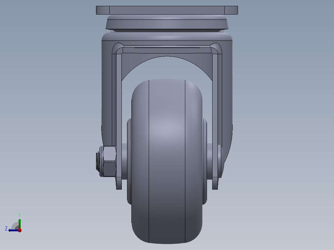 标准脚轮-WH-5013-76 3in SWIVEL PLATE MOUNTING H=108 45x75mm pitch右视图