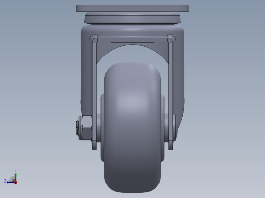 标准脚轮-WH-5013-76 3in SWIVEL PLATE MOUNTING H=108 45x75mm pitch右视缩略图
