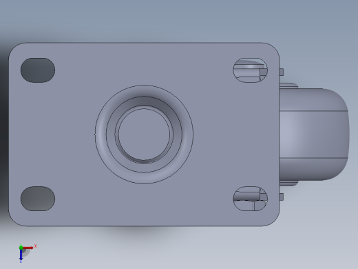 标准脚轮-WH-5013-76 3in SWIVEL PLATE MOUNTING H=108 45x75mm pitch俯视缩略图