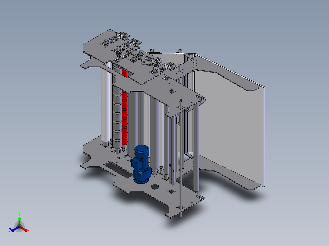 经典瓦楞纸板机（瓦楞纸板生产设备）正等轴测图