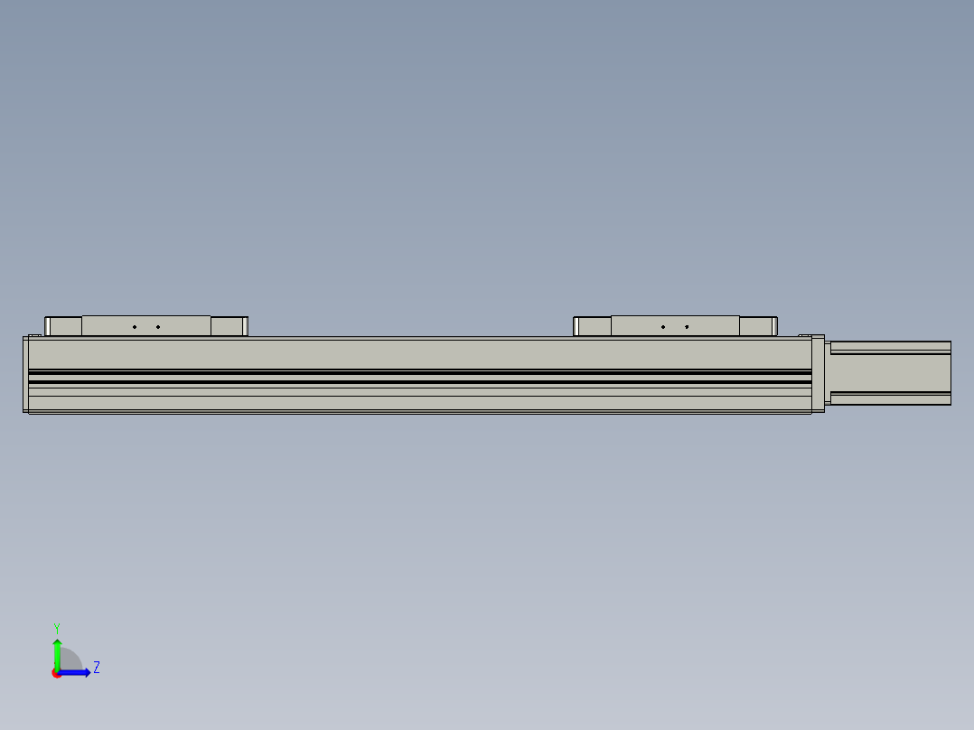 直线模组LHC14-S450-M设计图纸左视图