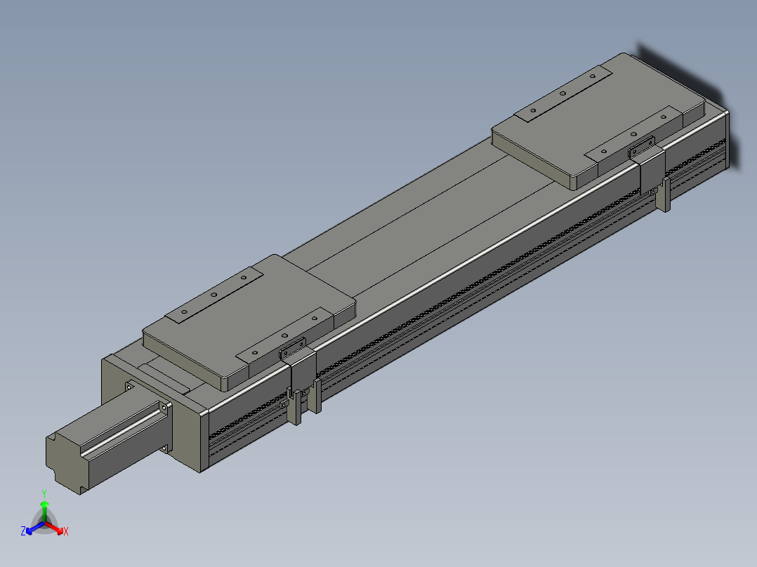 直线模组LHC14-S450-M设计图纸正等轴测图