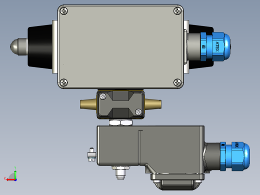 带气动执行器和3-2通阀的2通球阀后视缩略图