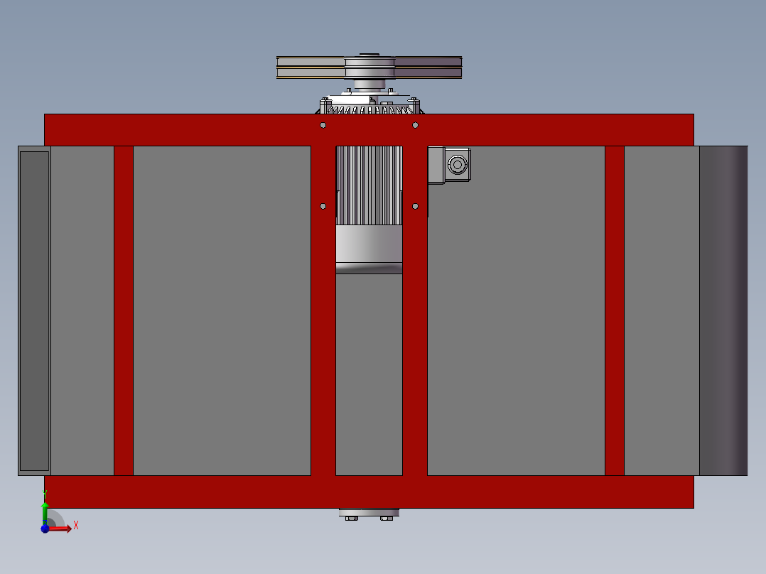 刮板式花生机去壳机的设计含三维模型CAD说明书设计资料984352前视图