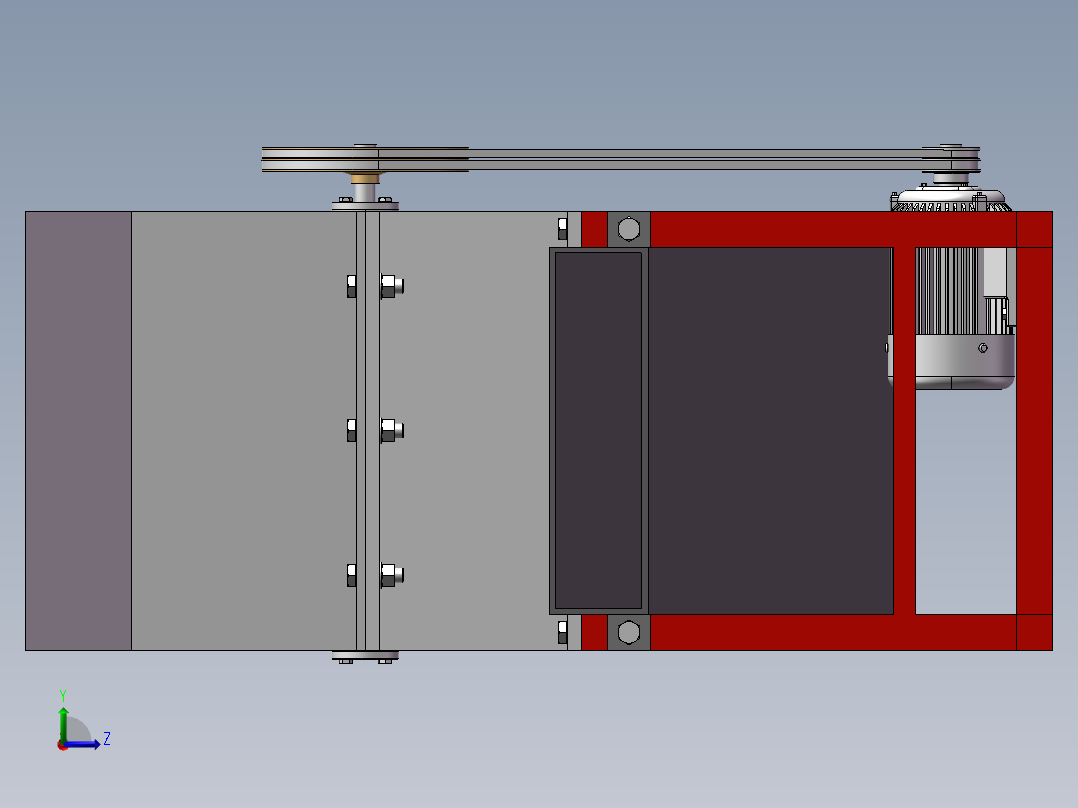 刮板式花生机去壳机的设计含三维模型CAD说明书设计资料984352左视图