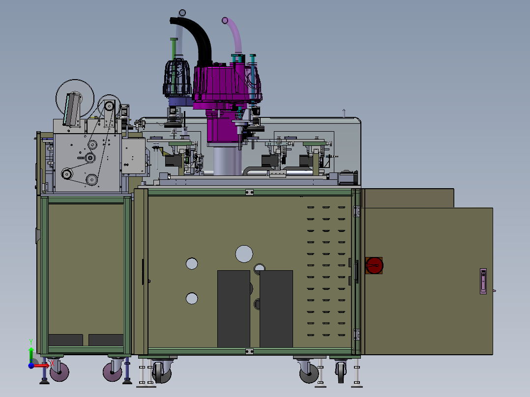 全自动直线循环生产线（sw12可编辑+工程图）前视图