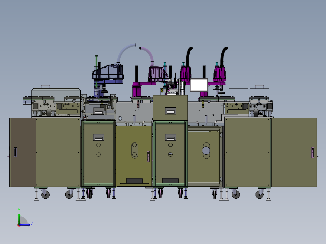 全自动直线循环生产线（sw12可编辑+工程图）左视图