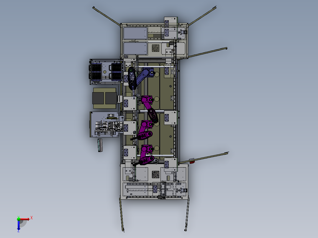 全自动直线循环生产线（sw12可编辑+工程图）俯视图