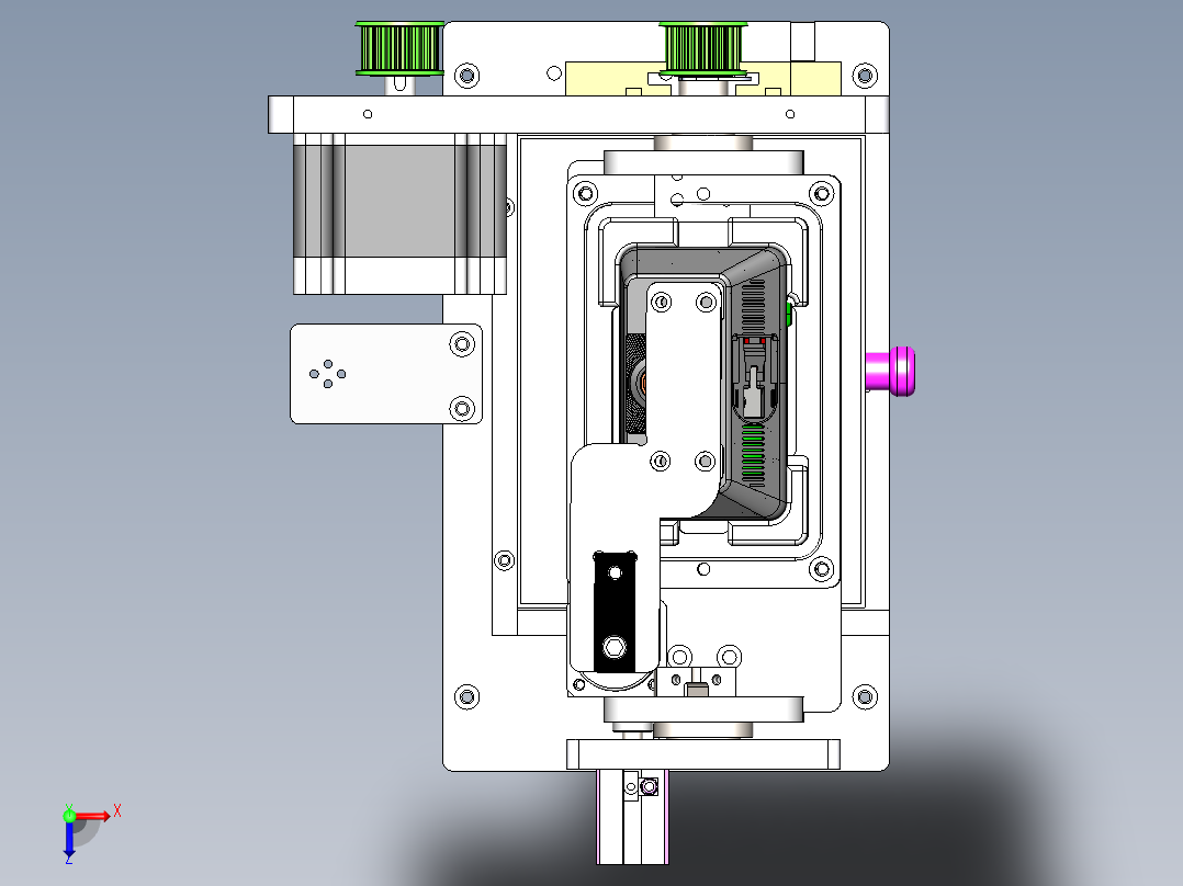 台式三轴自动螺丝机（sw16可编辑+工程图+bom）俯视图