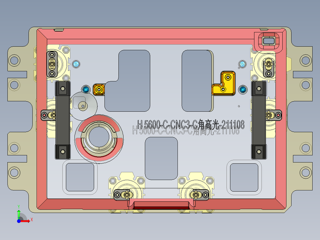 H5600-C笔记本CNC工装夹具三维模型-CNC3倒角高光-211108前视图