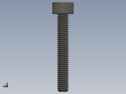 Screw_DIN_912_M3x20F_A2.SLDPRT公制内六角螺钉右视缩略图