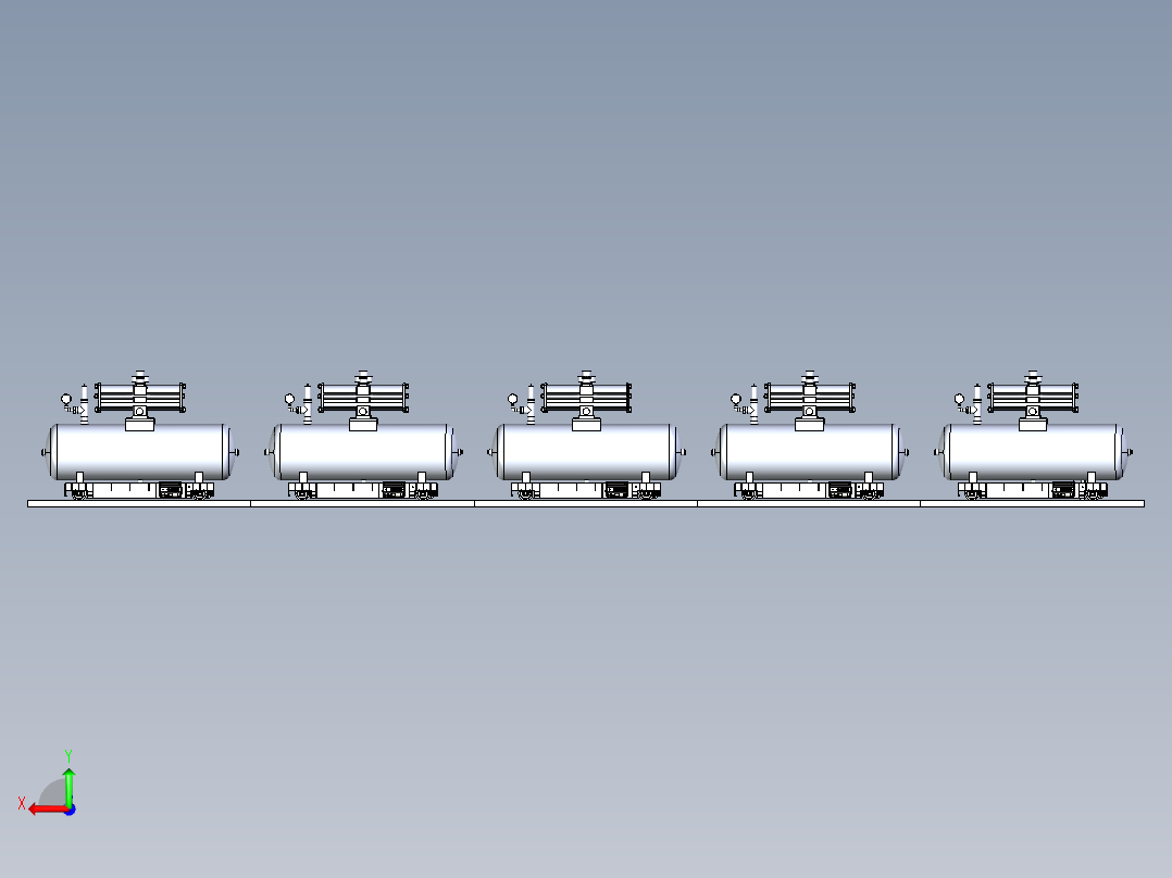 大型气罐的轨道运输机构左视图
