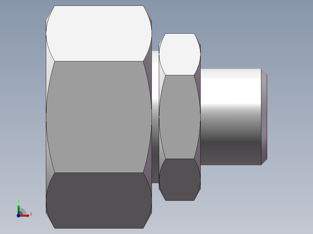 直通变径接头、2C-16-26前视图
