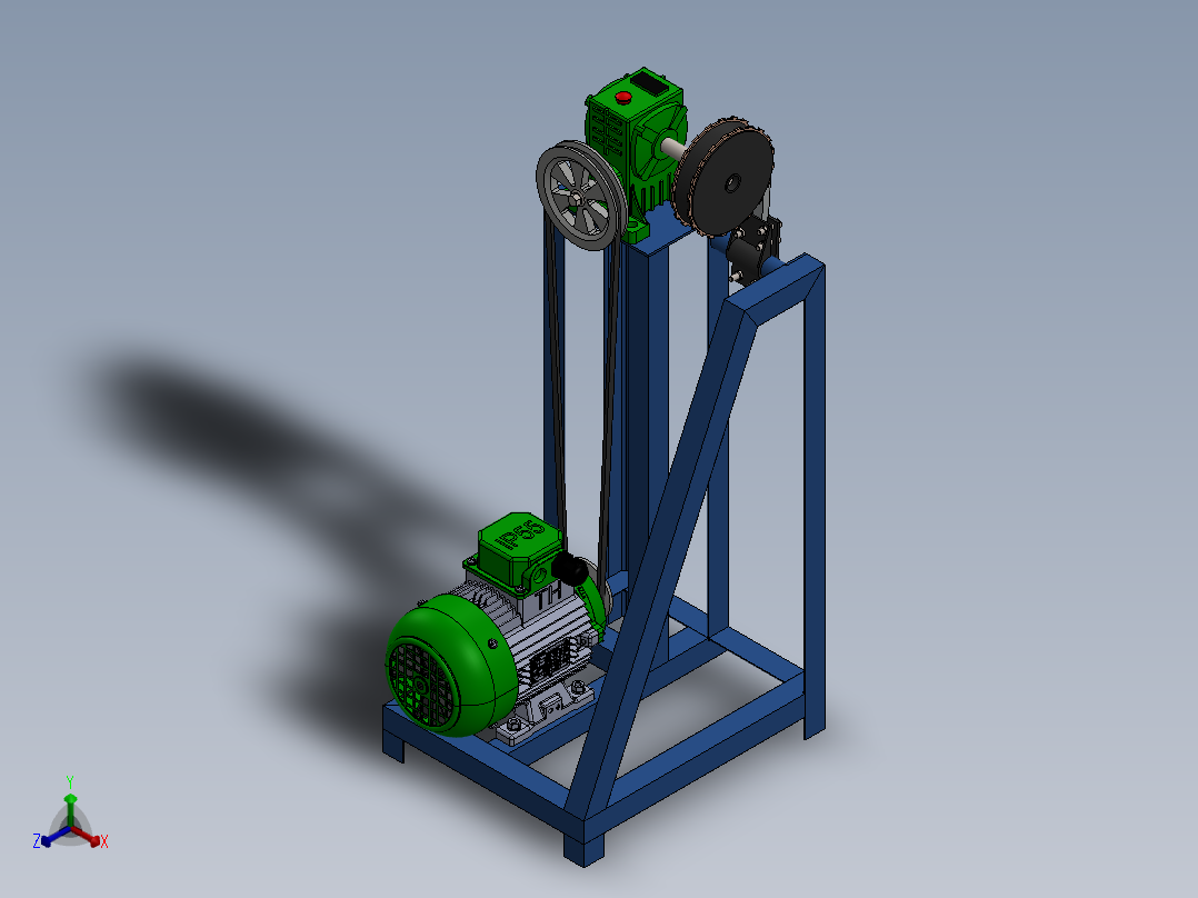 椰子剥皮机（coconutshellpeelingmachine）正等轴测图