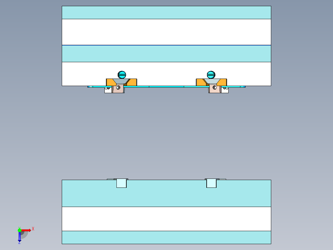 注塑模具、模具(20)俯视图