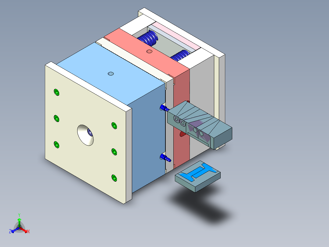 吊灯主体（前模哈夫滑块）正等轴测图