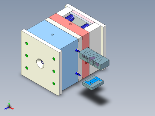 吊灯主体（前模哈夫滑块）正等轴测缩略图