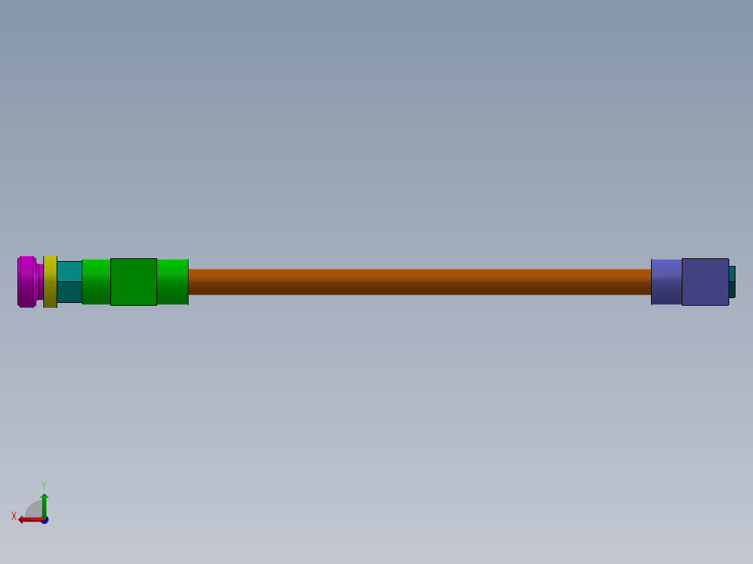 带阀门连接的管道后视图