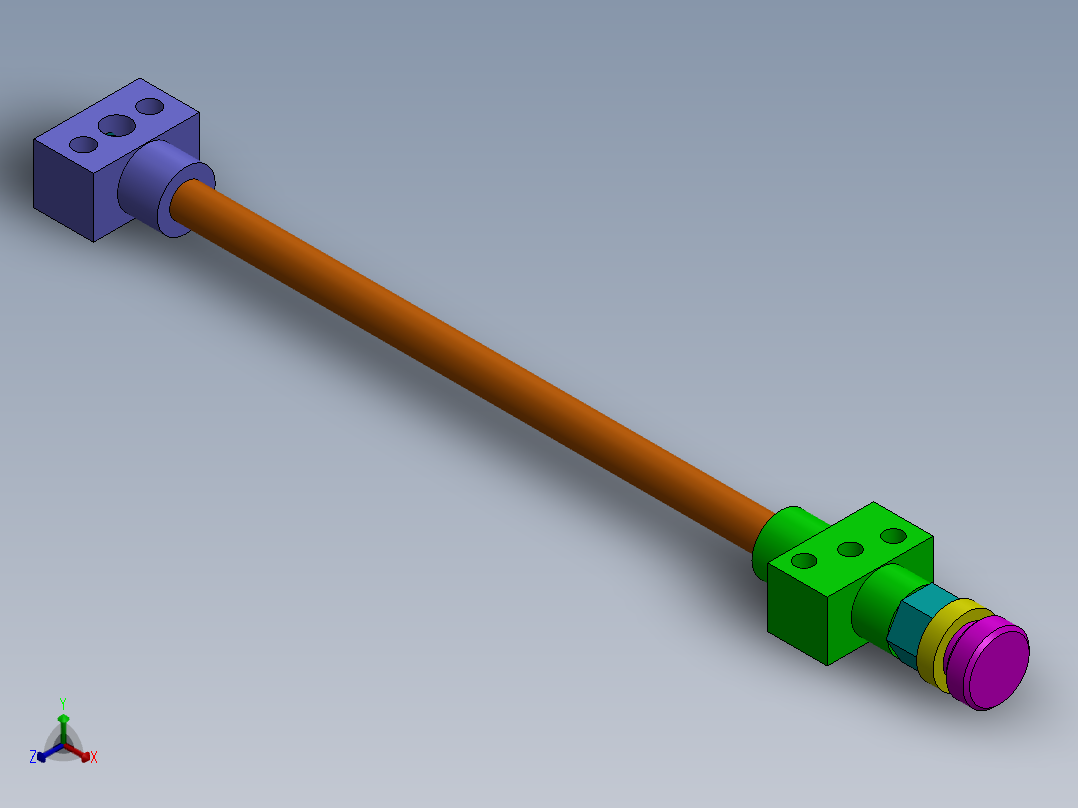 带阀门连接的管道正等轴测图