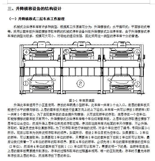 机械升降横移式二层立体停车库的设计含6张CAD图
