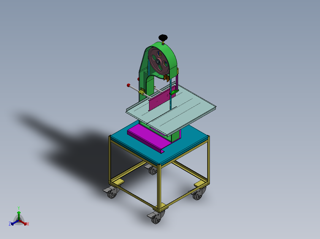 全自动家用锯骨机冻牛肉锯切机正等轴测图