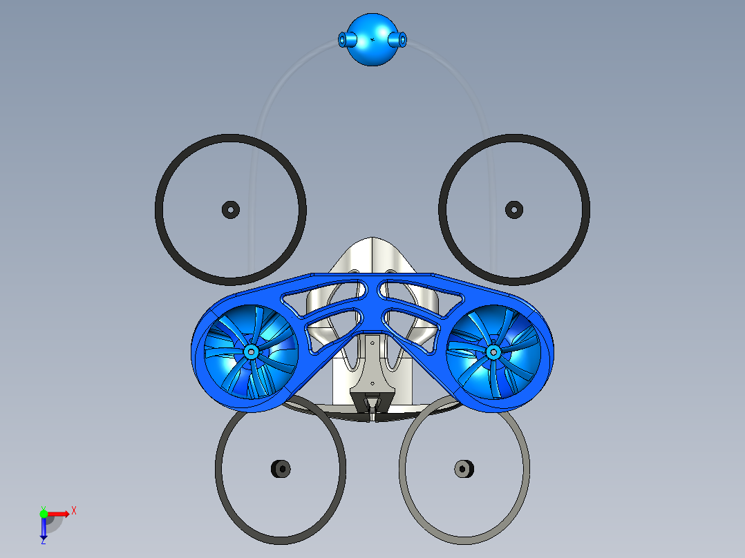 LifeLine四轴无人机3D图纸俯视图