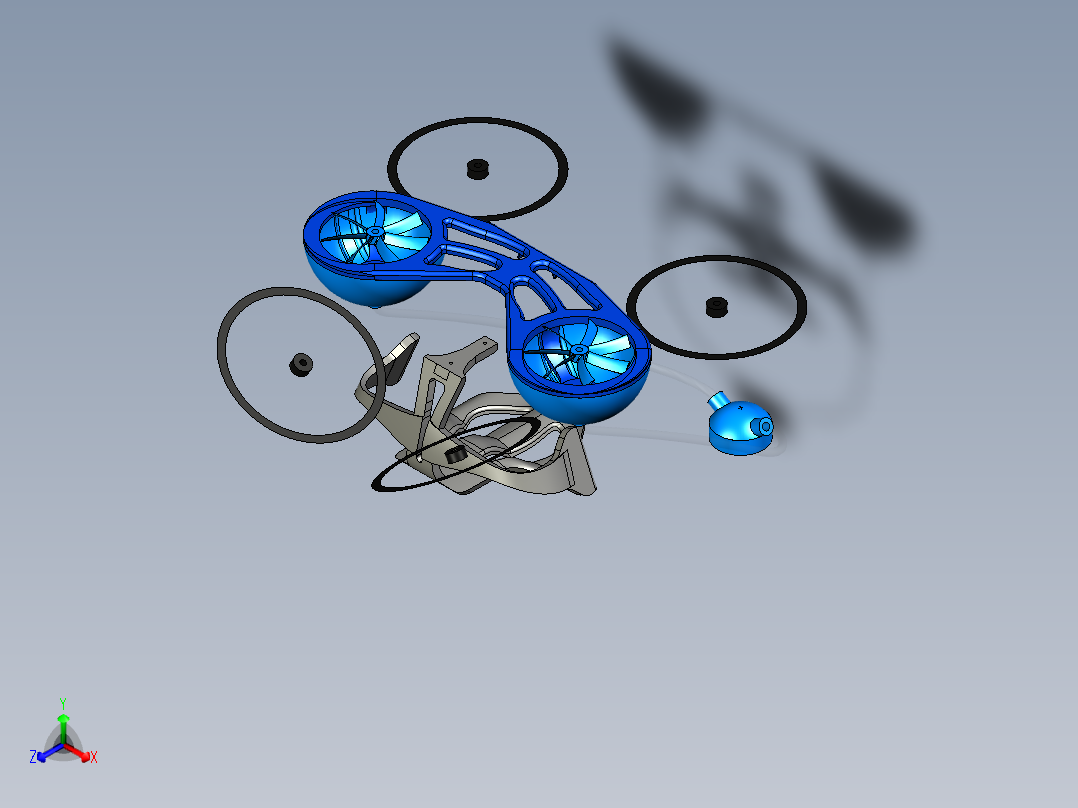 LifeLine四轴无人机3D图纸正等轴测图