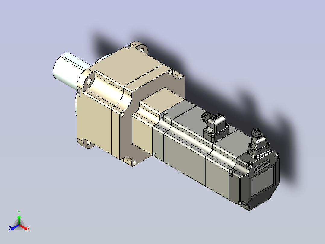 JSCC精研伺服减速电机 130mht12正等轴测图